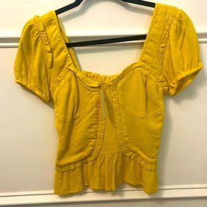 NWT - Line and Dot Yellow Blouse